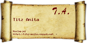 Titz Anita névjegykártya